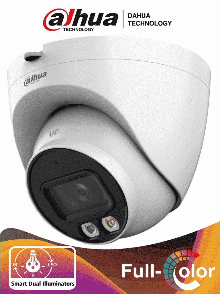 Camara Domo IP de 4 Megapixeles/ Con Iluminador Dual Inteligente+Full Color/ WizSense/ Lente de 2.8mm/ 95 Grados/ Microfono Integrado/30 Mts de IR y Luz Visible/Metálica/Ranura MicroSD/WDR de 120 dB/SMD Plus/PoE