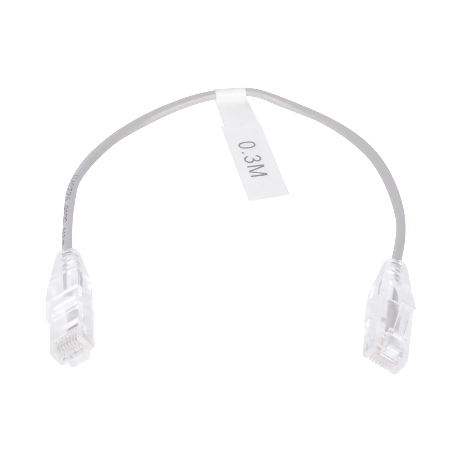 Cable de Parcheo Slim UTP Cat6 - 30 cm (11.81 Pulgadas) Gris Diámetro Reducido (28 AWG)