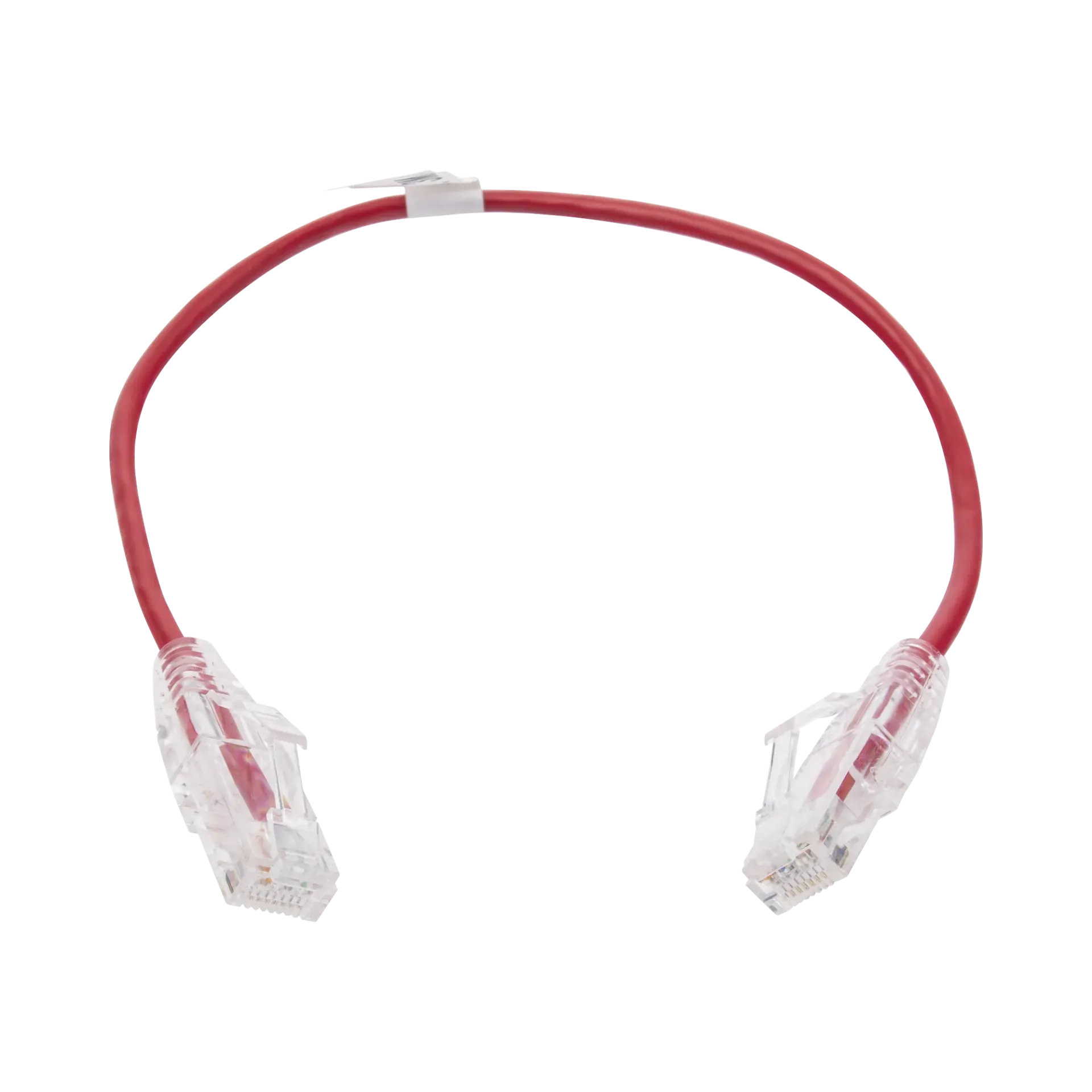 Cable de Parcheo Slim UTP Cat6 - 30 cm (11.81 Pulgadas) Rojo Diámetro Reducido (28 AWG)
