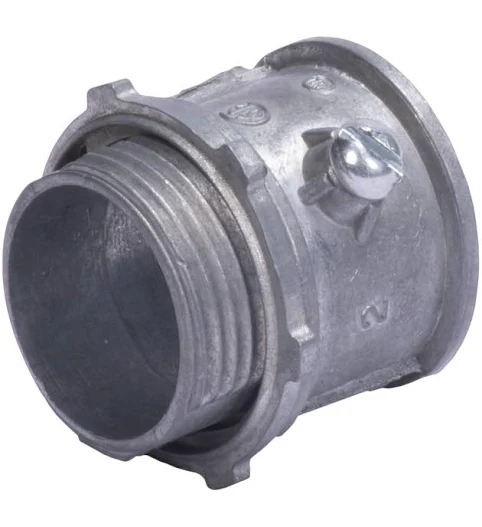 Conector 3/4" (19mm) pared delgada con tornillo tipo americano galvanizado etiqueta verde